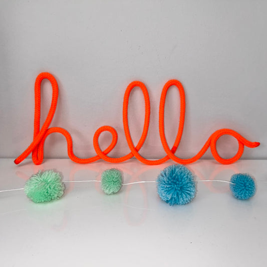Hello Word Sign - Neon Orange