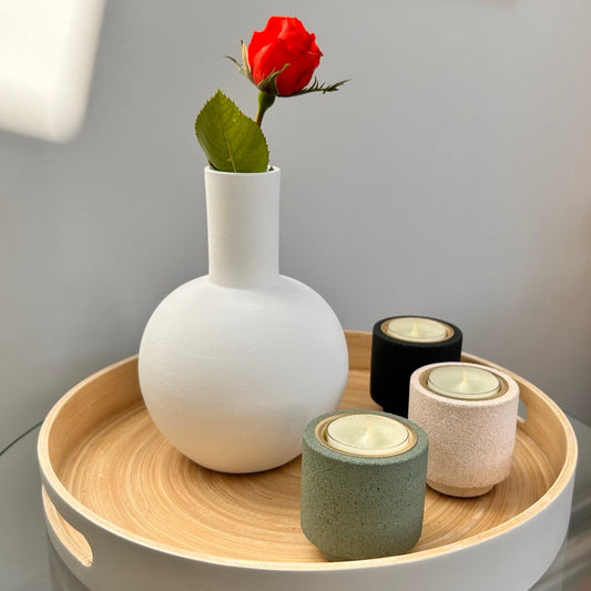 Handmade Bulbus Ceramic Vase - White