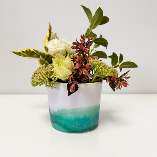 Small Planter Pot - Purple / Turquoise