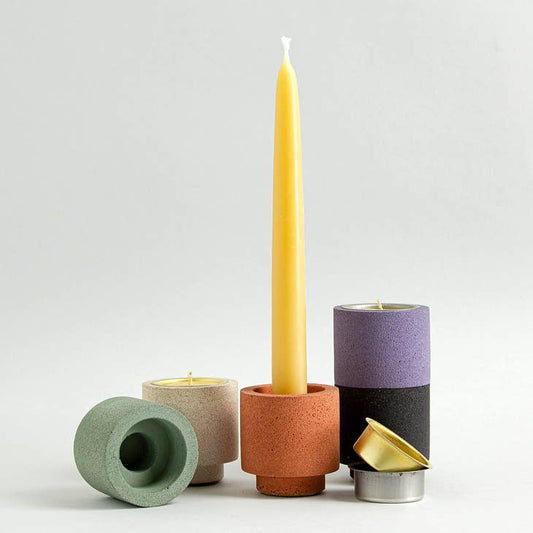 Stackable Candle / Tealight Holder - Jesmonite Lavender Purple