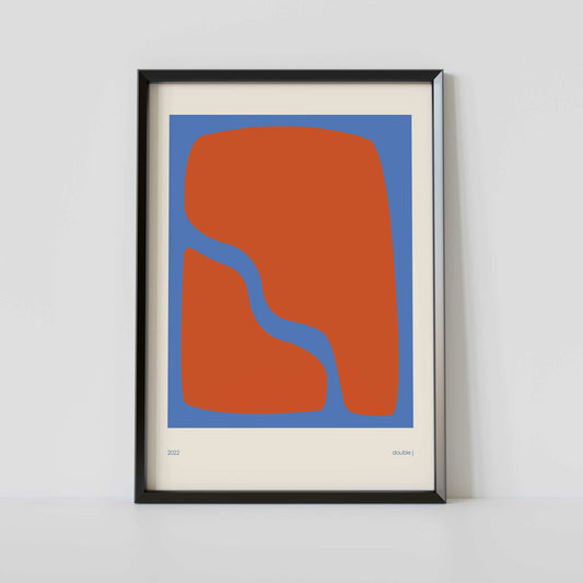 Abstract Wall Art Print - Red & Blue